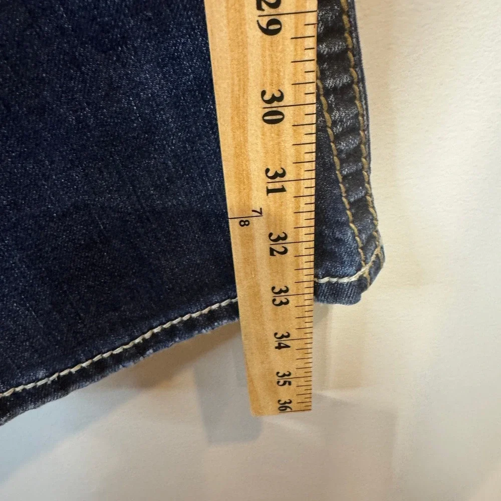 Silver 925 Series Jeans Mens 32x34 Actual L33 Thick Stitch Dark Wash Distressed‎